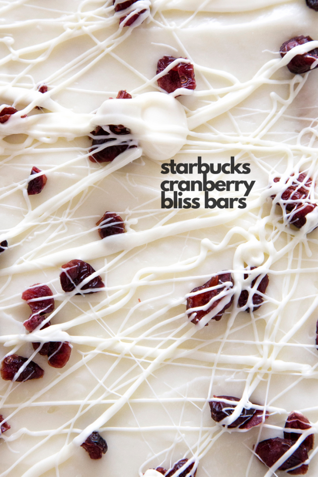 Starbucks Cranberry Bliss Bars Copycat Recipe! Did you know that you can make Starbucks Cranberry Bliss Bars from home for more than half the price? Yup. And they are THE BOMB.