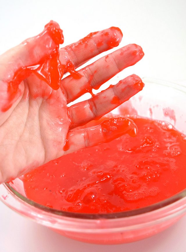 Vampire Blood Slime with Free Printable and a Borax Free Slime Recipe