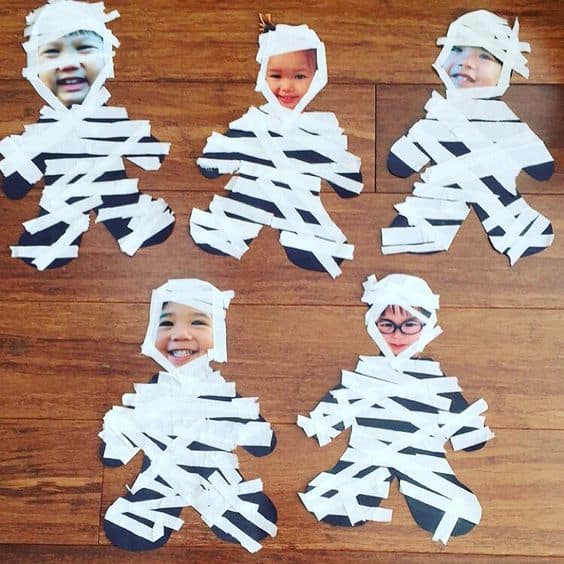 Halloween Preschool Mummy Craft