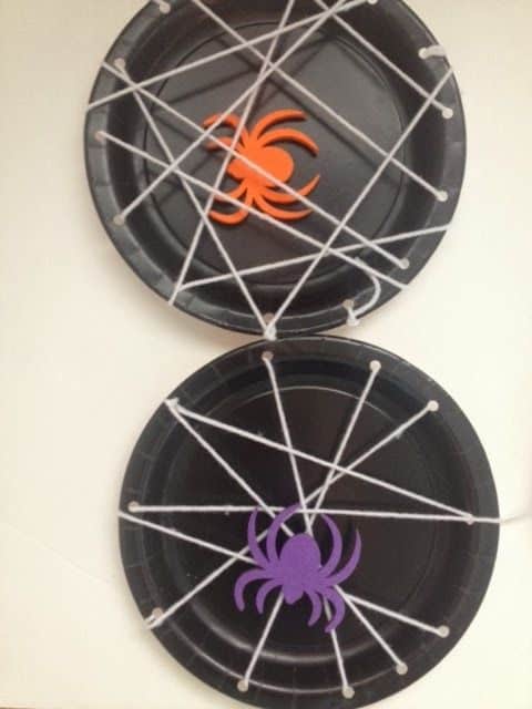 Halloween Preschool Spider Web Plates Craft