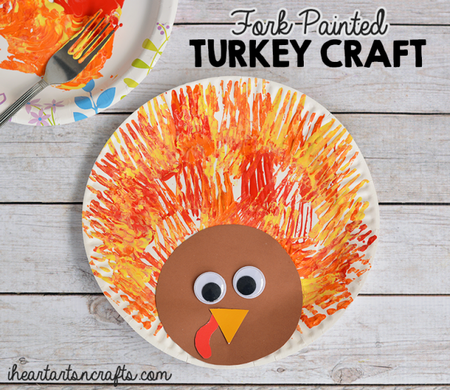 Fork-Painted Turkey Craft