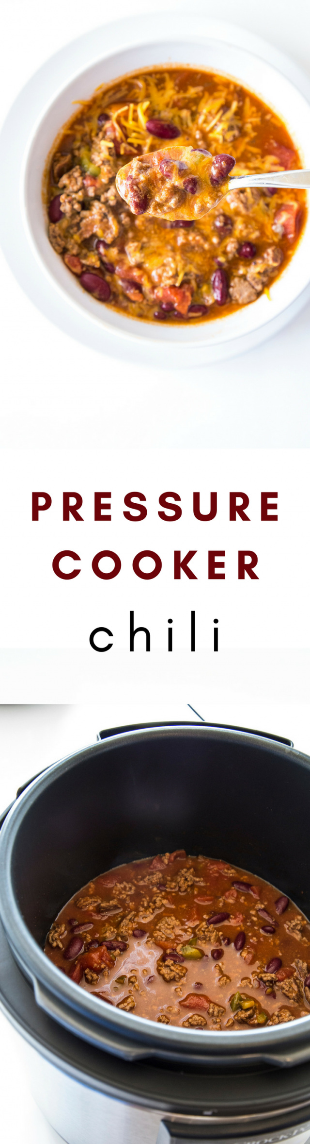 Pressure Cooker Instant Pot Easy Cheesy Chili Recipe