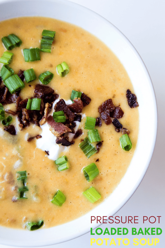 Instant Pot Pressure Cooker Loaded Baked Potato Soup Recipe - Mom Spark