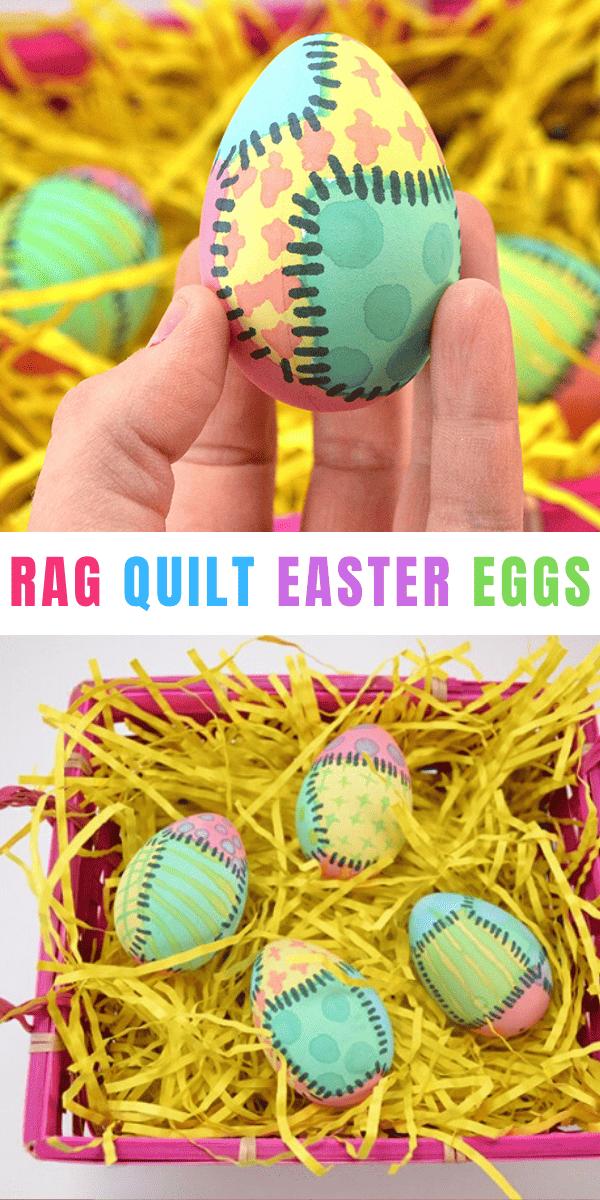 Rag Quilt Easter Egg Decoration