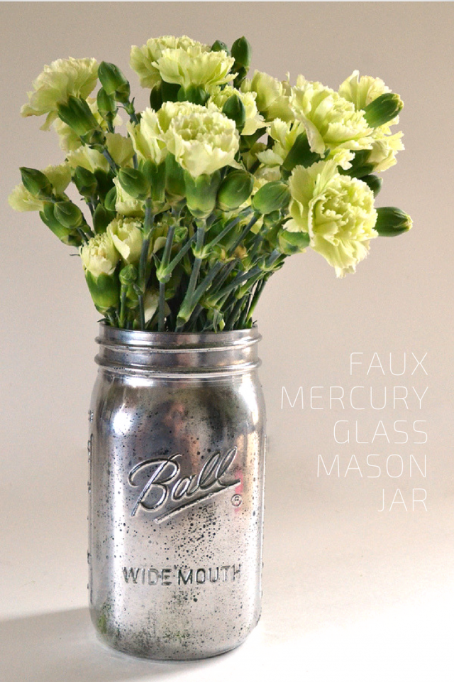 Faux Mercury Glass Ball Mason Jar