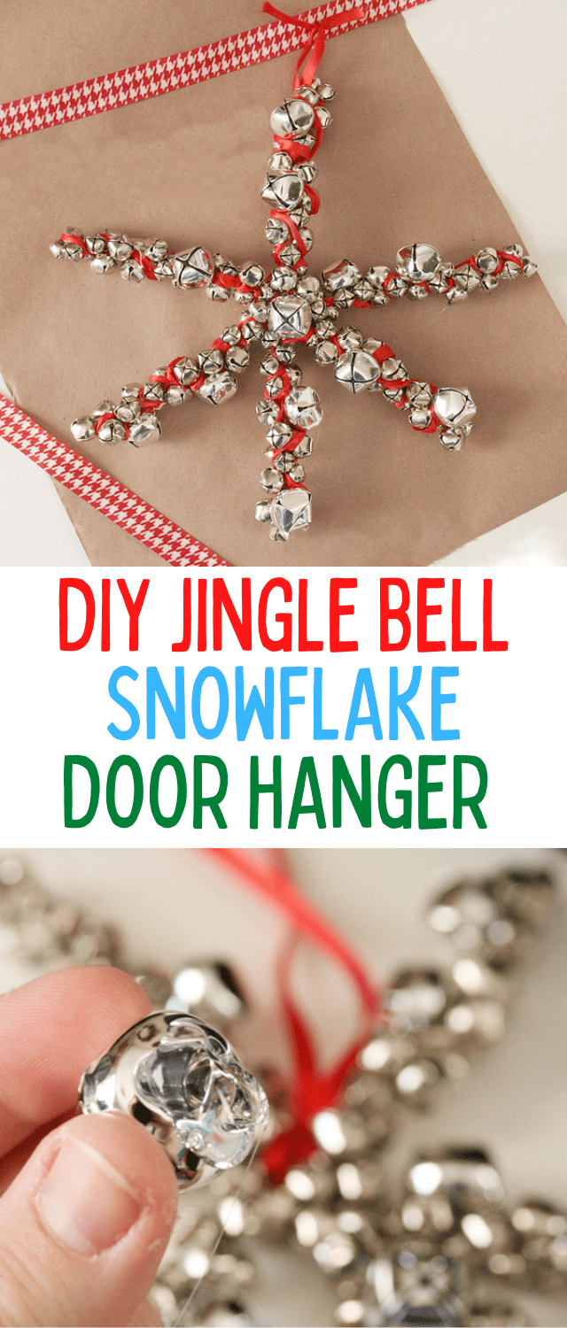 DIY Jingle Bell Snowflake Door Hanger Craft