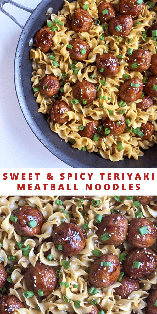 Sweet and Spicy Teriyaki Meatball Noodles