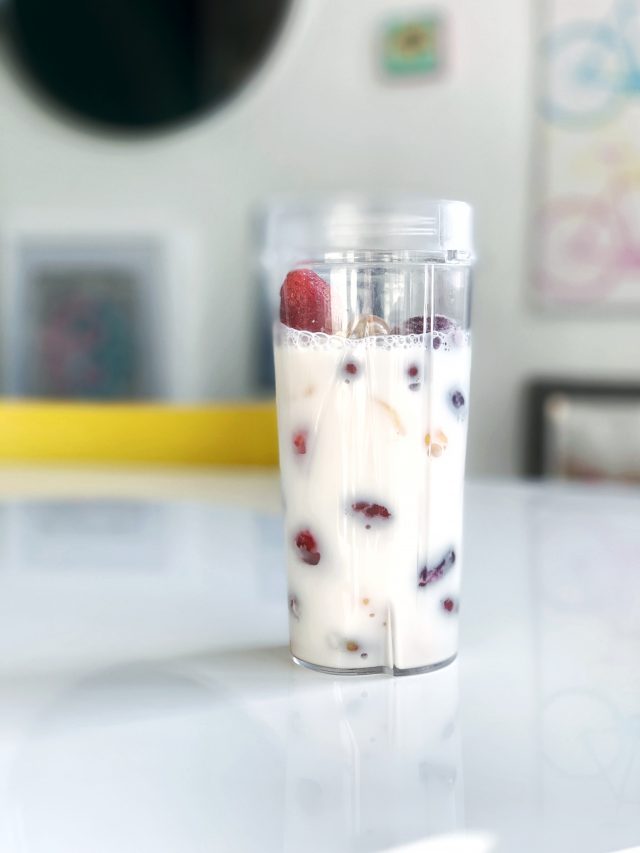 Easy 2-Minute Frozen Fruit Smoothie - For this particular smoothie, I used a frozen "mixed fruit" assortment of sliced peaches, seedless red grapes, pineapple chunks, and strawberries. BUT you can do any frozen fruit you like, which is the beauty of this recipe!