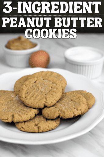 Peanut Butter Cookies Using 3 Ingredients - Eggs, Sugar & PB - Mom Spark