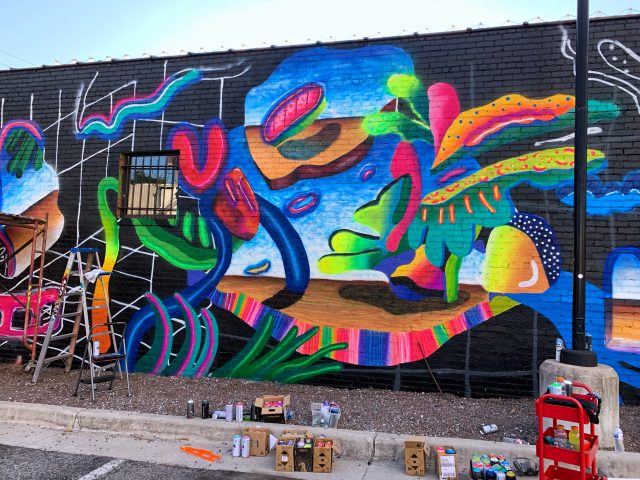 PLAZA WALLS – CURATED, ROTATING MURAL PROJECT IN THE PLAZA DISTRICT OF OKLAHOMA CITY MANAGED AND PRODUCED BY THE OKLAHOMA MURAL SYNDICATE (OMS).