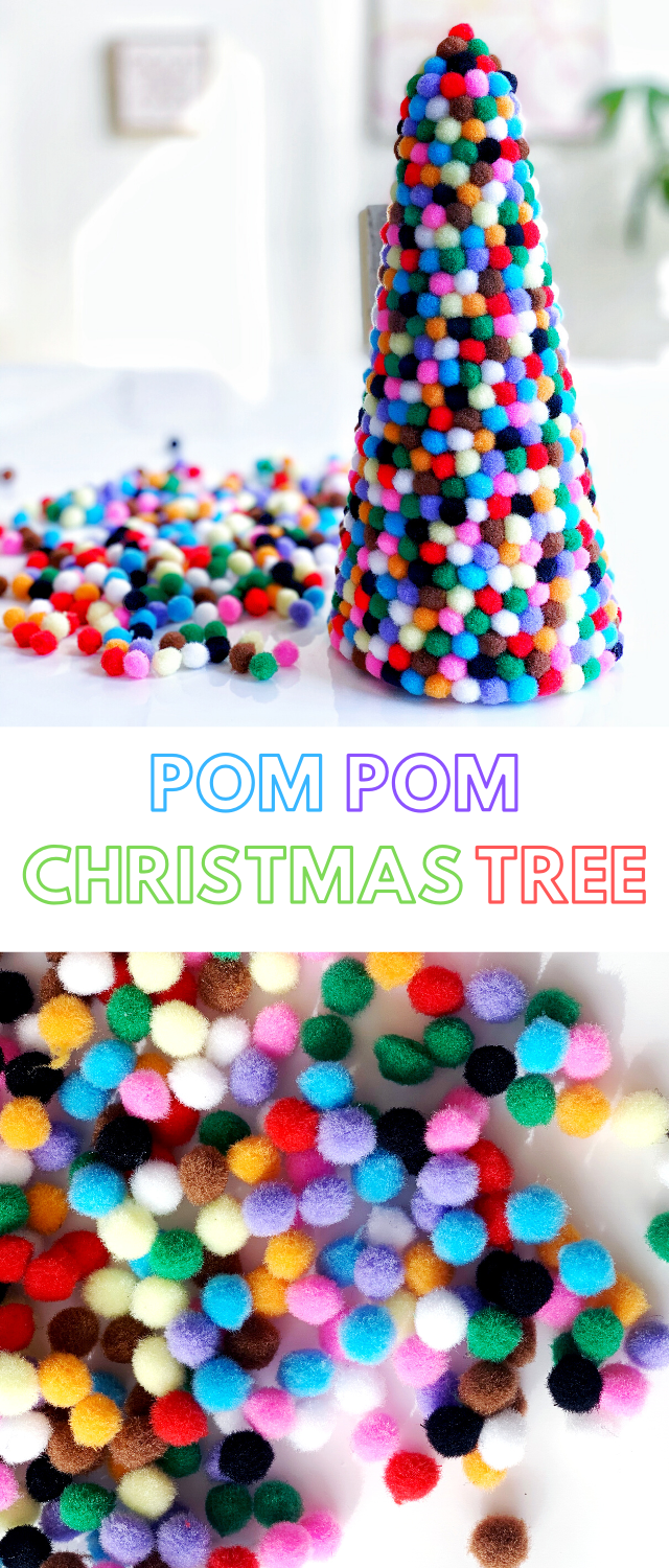 Easy Mini Pom Pom Christmas Tree DIY Craft