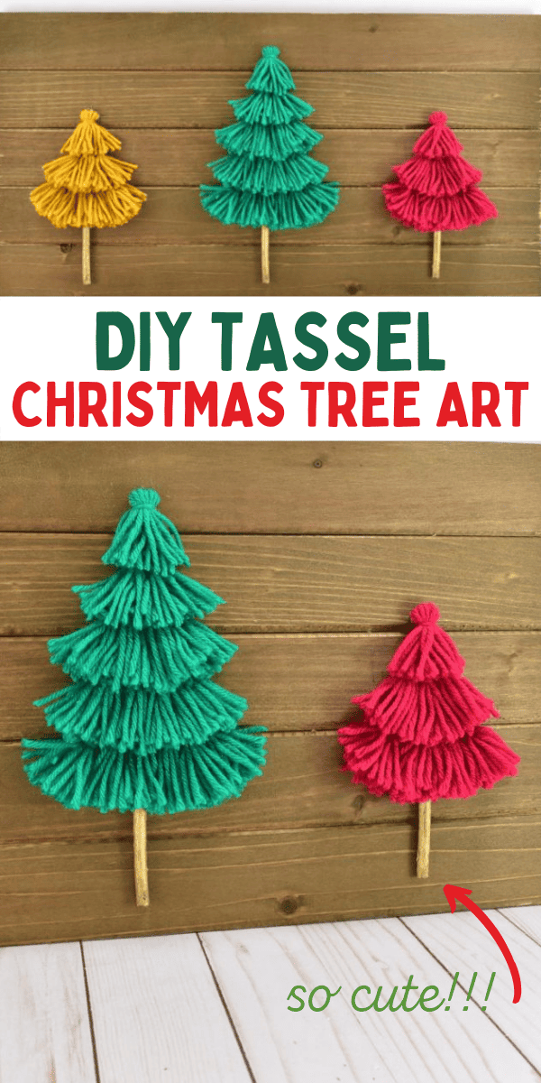 Easy Tassel Christmas Tree Art DIY Craft - Mom Spark - Mom Blogger