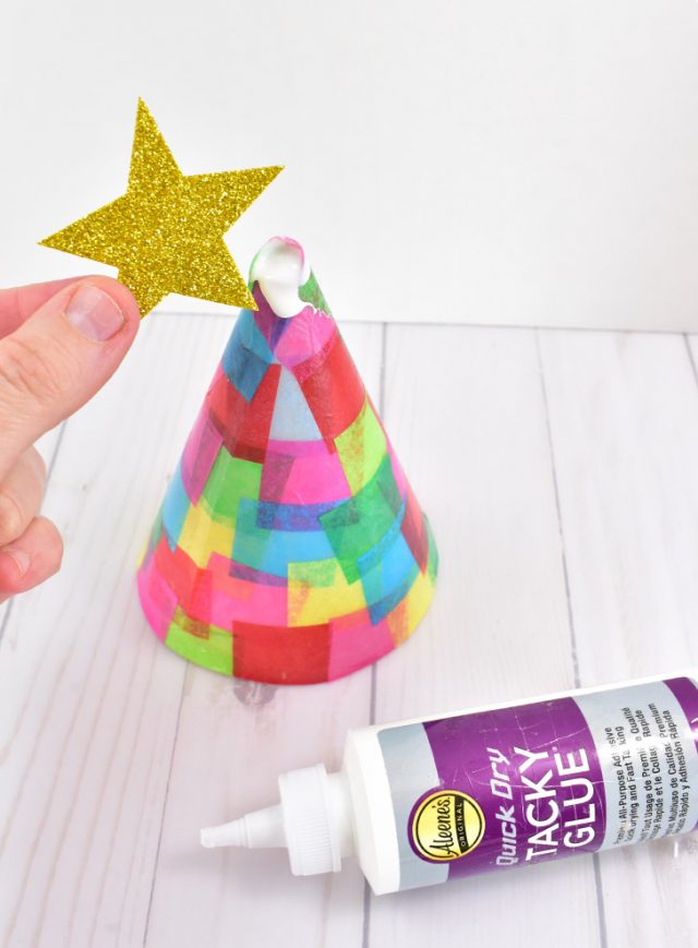 Colorfully Lit Christmas Tree Cone Craft - Mom Spark - Mom Blogger