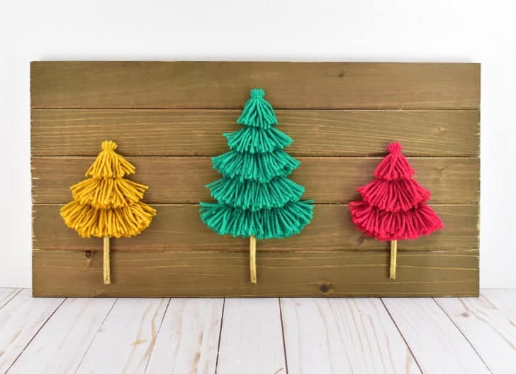 Easy Tassel Christmas Tree Art DIY Craft - Mom Spark