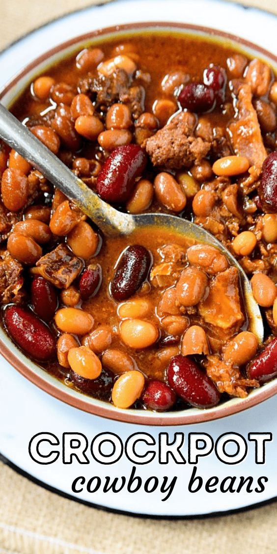 Crockpot Slow Cooker Cowboy Baked Beans Recipe - Mom Spark - Mom Blogger