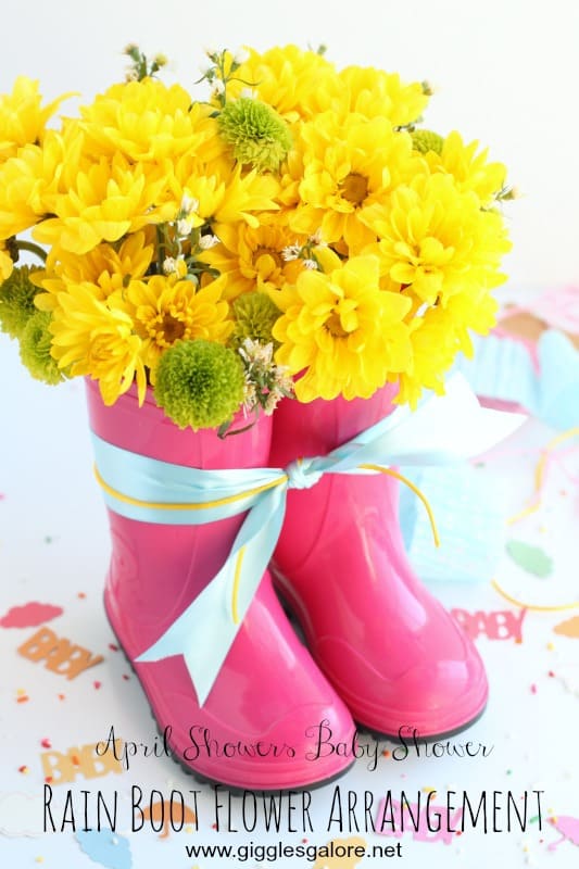 Rain Boot Flower Arrangement by Giggles Galore