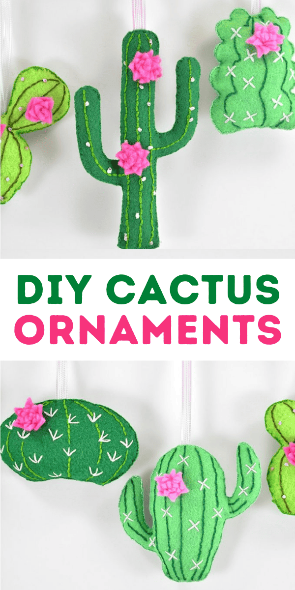 DIY Felt Cactus Christmas Ornaments