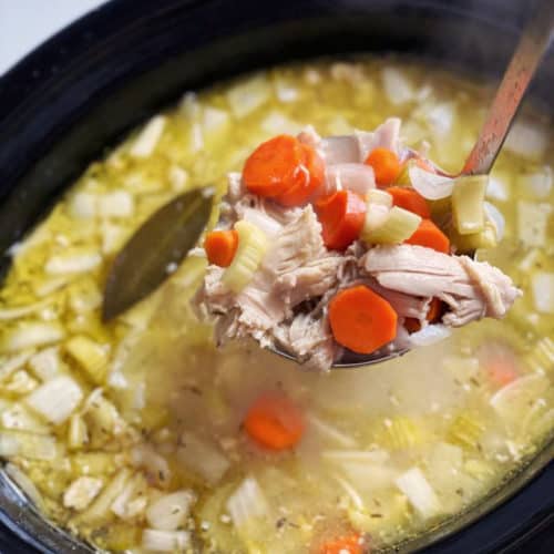 How to Make a Homemade Crockpot Chicken Noodle Soup Recipe - Mom Spark