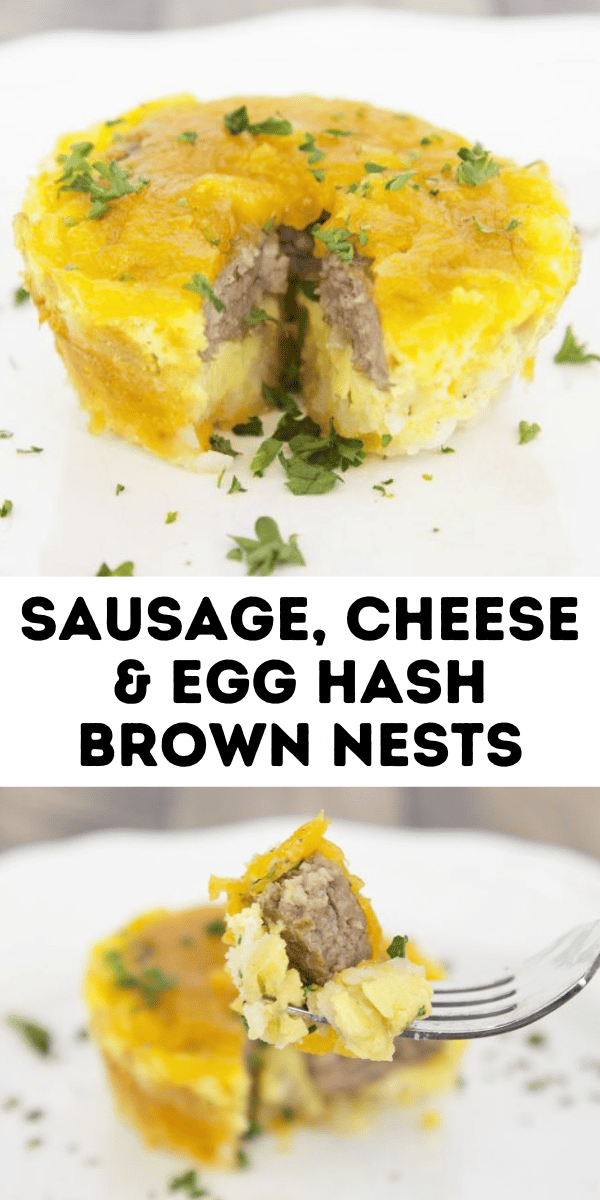 Sausage, Cheese & Egg Breakfast Hash Brown Nests Recipe