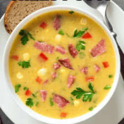 Ham and Potato Cheesy Soup Recipe