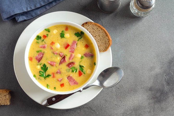 Easy Ham and Potato Cheesy Soup Recipe - Mom Spark