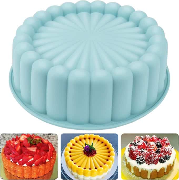 Palksky Charlotte Cake Pan Silicone, Nonstick, 8 inch Round Cake Molds