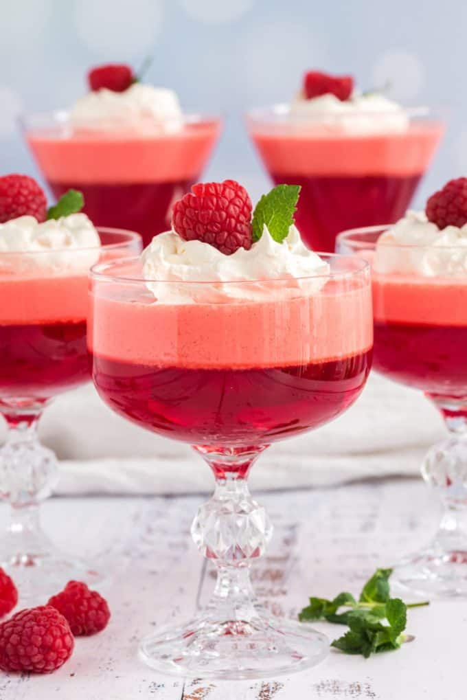 Creamy Raspberry Jello Parfaits