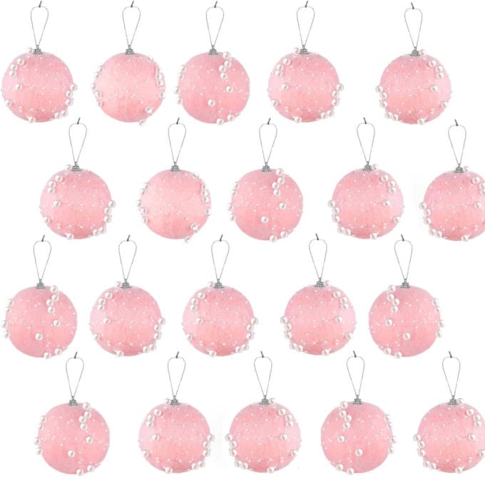 Soft Pink Christmas Ornaments