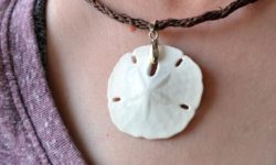 Turn a little beach vacation keepsake into a lovely pendant. DIY a kumihimo cord, too!