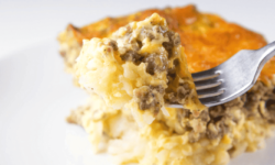 Overnight Cheesy Sausage and Hashbrown Breakfast Casserole Recipe